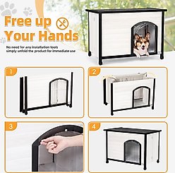 Petsfit Foldable Wooden Outdoor Dog House, White, Medium: 40.2-in slide 2 of 7