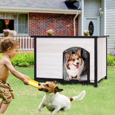 Show full view: Petsfit Foldable Wooden Outdoor Dog House, White, Medium: 40.2-in slide 8 of 8