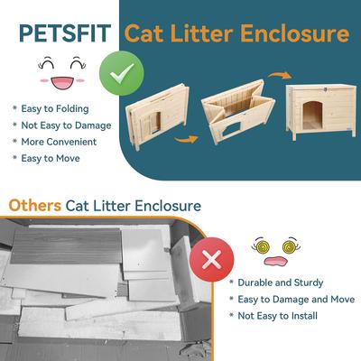 Show full view: Petsfit Folding Cat Litter Box Enclosure, Burlywood, Small slide 7 of 7