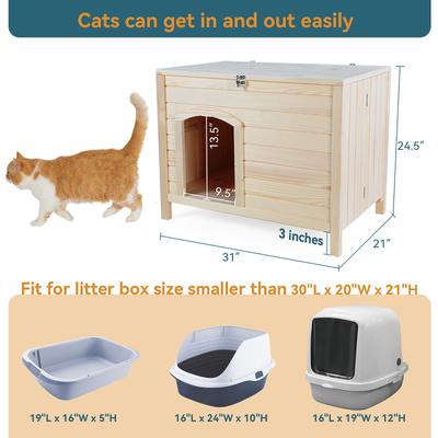 Show full view: Petsfit Folding Cat Litter Box Enclosure, Burlywood, Small slide 5 of 7