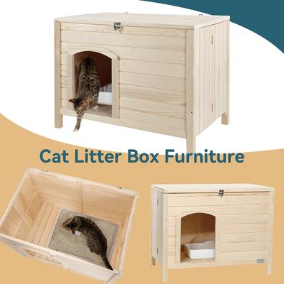 Show full view: Petsfit Folding Cat Litter Box Enclosure, Burlywood, Small slide 2 of 7