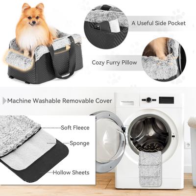 Show full view: Petsfit Luxury Center Console Small Dog Car Booster Seat Carrier, Black slide 6 of 11