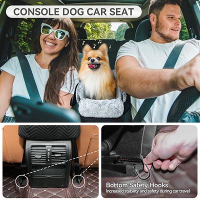 Show full view: Petsfit Luxury Center Console Small Dog Car Booster Seat Carrier, Black slide 3 of 11