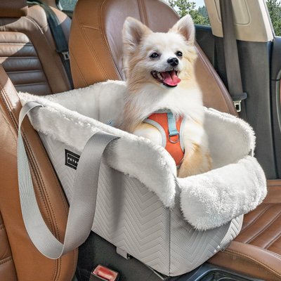 Petsfit Petsfit Luxury Center Console Small Dog Car Booster Seat Carrier, Grey