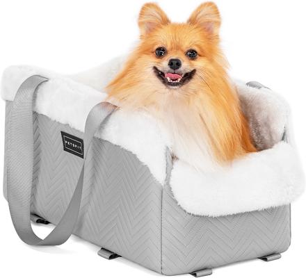 Show full view: Petsfit Luxury Center Console Small Dog Car Booster Seat Carrier, Grey slide 9 of 11