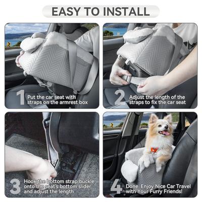 Show full view: Petsfit Luxury Center Console Small Dog Car Booster Seat Carrier, Grey slide 8 of 11