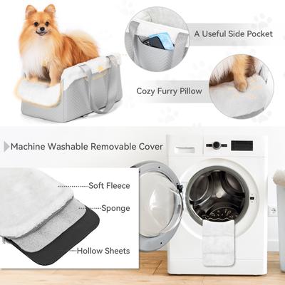 Show full view: Petsfit Luxury Center Console Small Dog Car Booster Seat Carrier, Grey slide 6 of 11