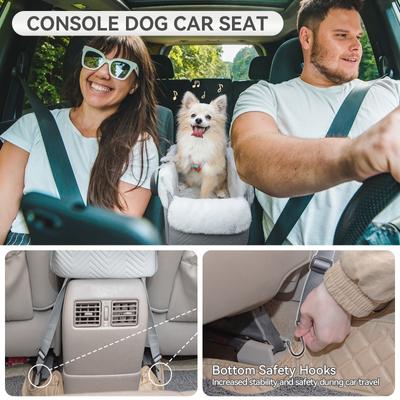 Show full view: Petsfit Luxury Center Console Small Dog Car Booster Seat Carrier, Grey slide 3 of 11