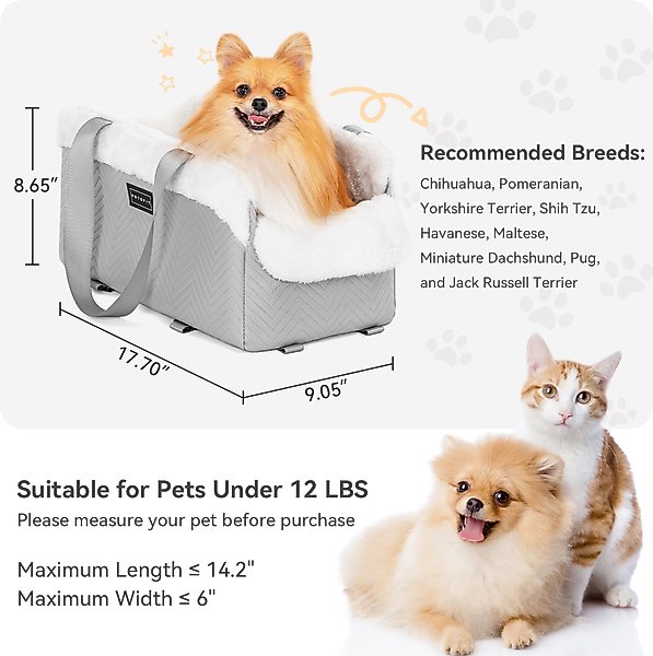 Petsfit Luxury Center Console Small Dog Car Booster Seat Carrier