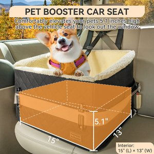 Petsfit Medium Dog Car Booster Seat, Black