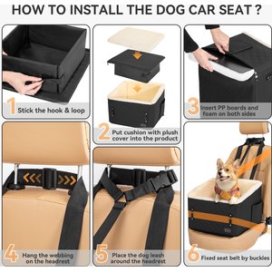 Petsfit Medium Dog Car Booster Seat, Black