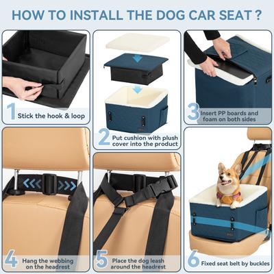 Show full view: Petsfit Medium Dog Car Booster Seat, Blue slide 8 of 11
