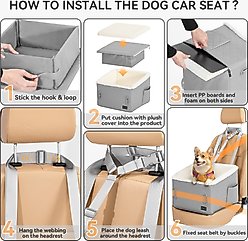 Petsfit Medium Dog Car Booster Seat, Grey slide 2 of 9