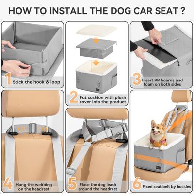 Show full view: Petsfit Medium Dog Car Booster Seat, Grey slide 8 of 11