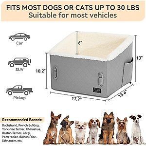 Petsfit Medium Dog Car Booster Seat, Grey
