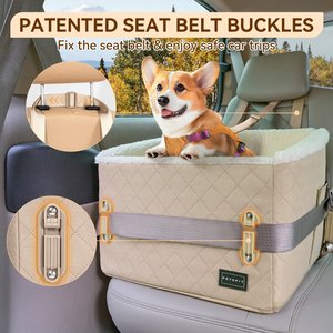Petsfit Medium Dog Car Booster Seat, Khaki