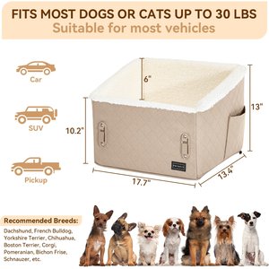 Petsfit Medium Dog Car Booster Seat, Khaki
