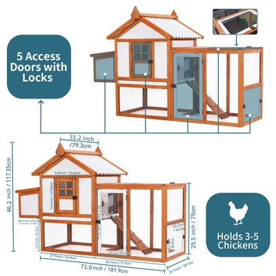Show full view: Petsfit Multi Level Chicken Coop, 5 Chicken Capacity slide 2 of 7