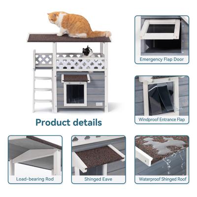 Show full view: Petsfit Outdoor Cat House, Gray slide 4 of 7