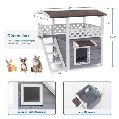 Show full view: Petsfit Outdoor Cat House, Gray slide 3 of 7