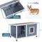 Show in main carousel: Petsfit Porch & Window Wooden Outdoor Dog House, Light Gray, Large: 45.5-in slide 6 of 10
