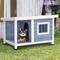 Show in main carousel: Petsfit Porch & Window Wooden Outdoor Dog House, Light Gray, Small: 33.6-in slide 1 of 9