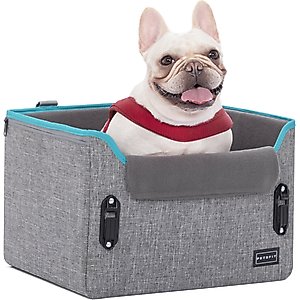 Petsfit Portable Small Dog Car Booster Seat, Gray, Medium