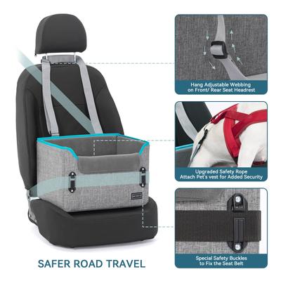 Show full view: Petsfit Portable Small Dog Car Booster Seat, Gray, Medium slide 4 of 10