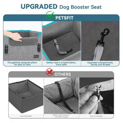 Show full view: Petsfit Portable Small Dog Car Booster Seat, Gray, Medium slide 5 of 10