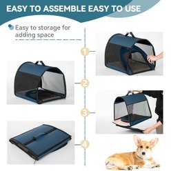 Petsfit Portable Soft-Sided Dog & Cat Crate, Blue, 19 inch slide 2 of 7