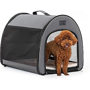 Petsfit Portable Soft-Sided Dog & Cat Crate, Grey, 19 inch