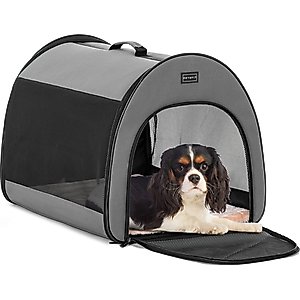 Petsfit Portable Soft-Sided Dog & Cat Crate, Grey, 26.5 inch