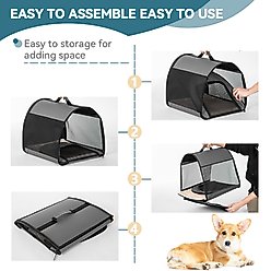 Petsfit Portable Soft-Sided Dog & Cat Crate, Grey, 26 inch slide 2 of 7
