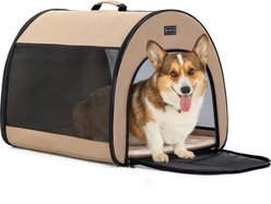 Petsfit Portable Soft-Sided Dog & Cat Crate, Khaki, 26.5 inch