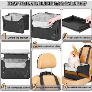 Petsfit Small Dog Car Booster Seat, Medium, Black