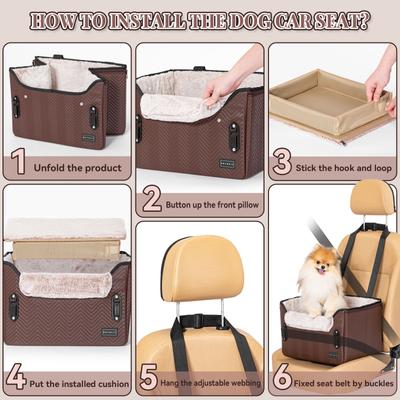 Show full view: Petsfit Small Dog Car Booster Seat, Medium, Brown slide 8 of 10