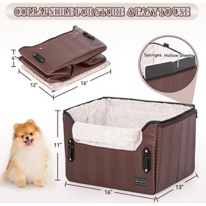 Petsfit Small Dog Car Booster Seat, Medium, Brown