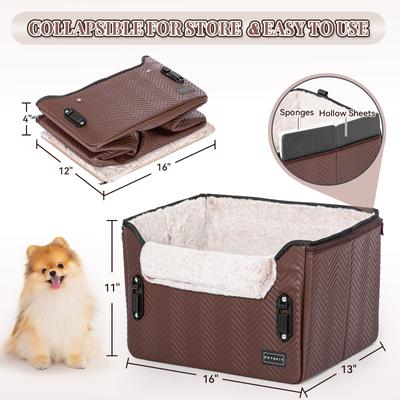 Show full view: Petsfit Small Dog Car Booster Seat, Medium, Brown slide 6 of 10