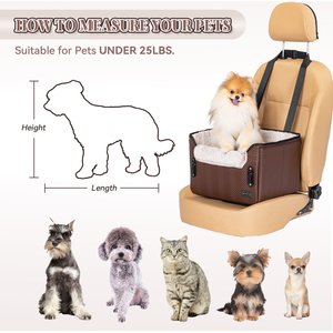 Petsfit Small Dog Car Booster Seat, Medium, Brown