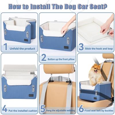 Show full view: Petsfit Small Dog Car Booster Seat, Navy Blue slide 8 of 9