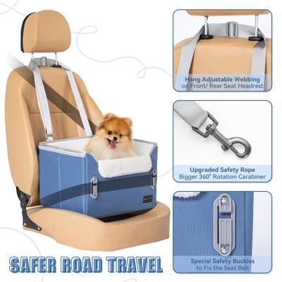 Show full view: Petsfit Small Dog Car Booster Seat, Navy Blue slide 3 of 9