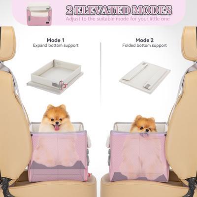 Show full view: Petsfit Small Dog Car Booster Seat with Clip-On Leash & Adjustable Straps, Medium, Purple slide 6 of 10