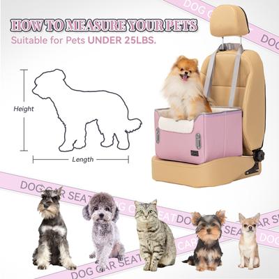 Show full view: Petsfit Small Dog Car Booster Seat with Clip-On Leash & Adjustable Straps, Medium, Purple slide 8 of 10