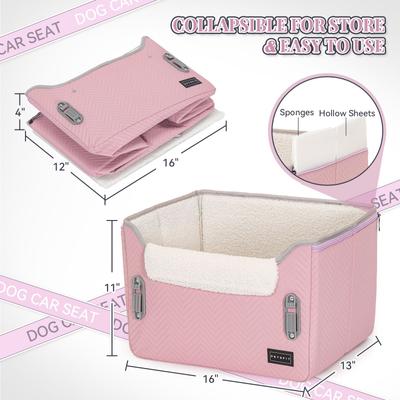 Show full view: Petsfit Small Dog Car Booster Seat with Clip-On Leash & Adjustable Straps, Medium, Purple slide 7 of 10