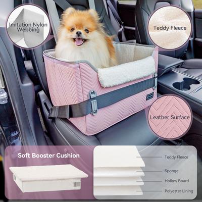 Show full view: Petsfit Small Dog Car Booster Seat with Clip-On Leash & Adjustable Straps, Medium, Purple slide 4 of 10