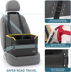 Petsfit Small Dog Car Booster Seat with Clip-On Leash & Fleece Liner, Black, Medium slide 2 of 9