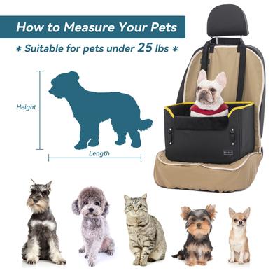 Show full view: Petsfit Small Dog Car Booster Seat with Clip-On Leash & Fleece Liner, Black, Medium slide 7 of 10