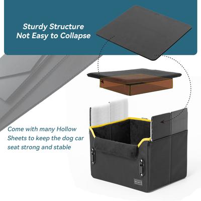 Show full view: Petsfit Small Dog Car Booster Seat with Clip-On Leash & Fleece Liner, Black, Medium slide 8 of 10