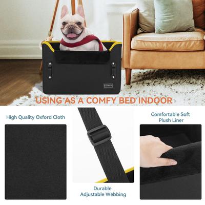 Show full view: Petsfit Small Dog Car Booster Seat with Clip-On Leash & Fleece Liner, Black, Medium slide 6 of 10