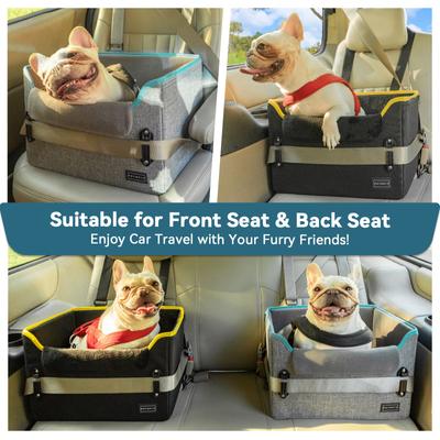 Show full view: Petsfit Small Dog Car Booster Seat with Clip-On Leash & Fleece Liner, Black, Medium slide 2 of 10